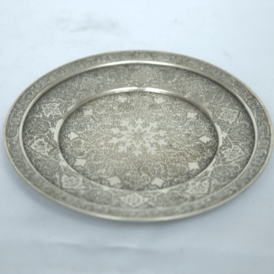 Special Plate Dish made of Sterling Silver Persian Style for Tableware. - Ghatan Antique
