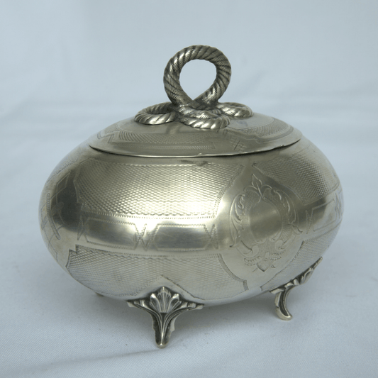 Special Unique Etrog Box for Sukkot Holiday made of Sterling Silver Vienna Style. - Ghatan Antique