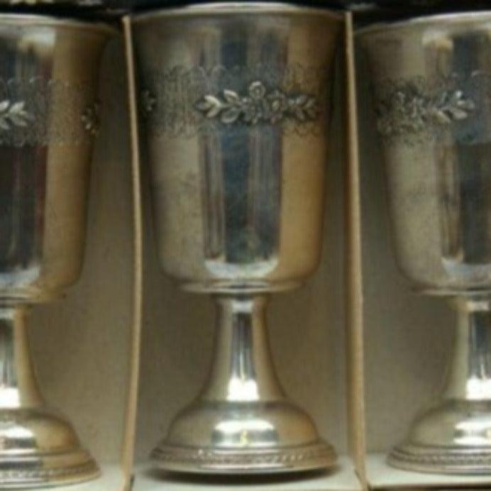 Unique Antique Kiddush Cup Set 925 Sterling Silver Collectible. - Ghatan Antique