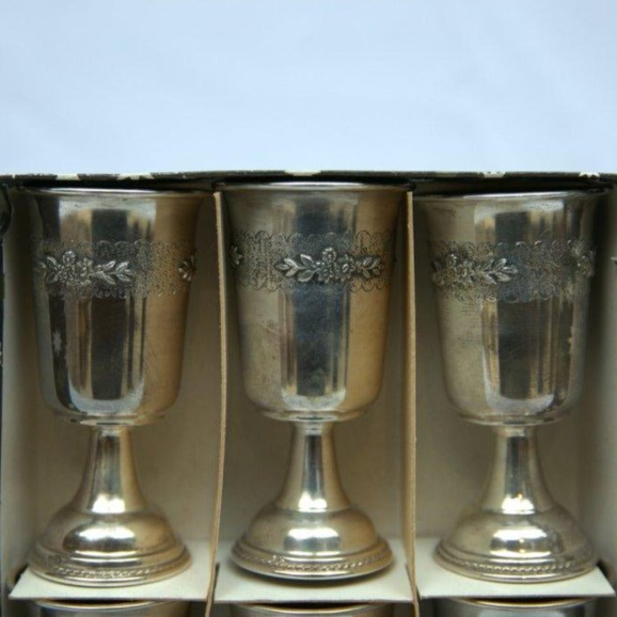Unique Antique Kiddush Cup Set 925 Sterling Silver Collectible. - Ghatan Antique