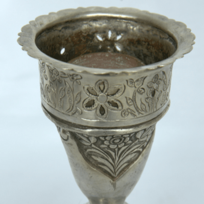 Unique Head Hookah with Engravings and Painting made of Sterling Silver Persian Style. - Ghatan Antique