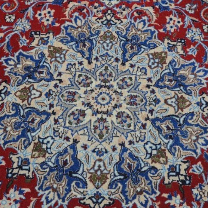 Vintage from the 20th Century - Special Unique Antique Persian – Nain Red and Beige Rug for Home. - Ghatan Antique